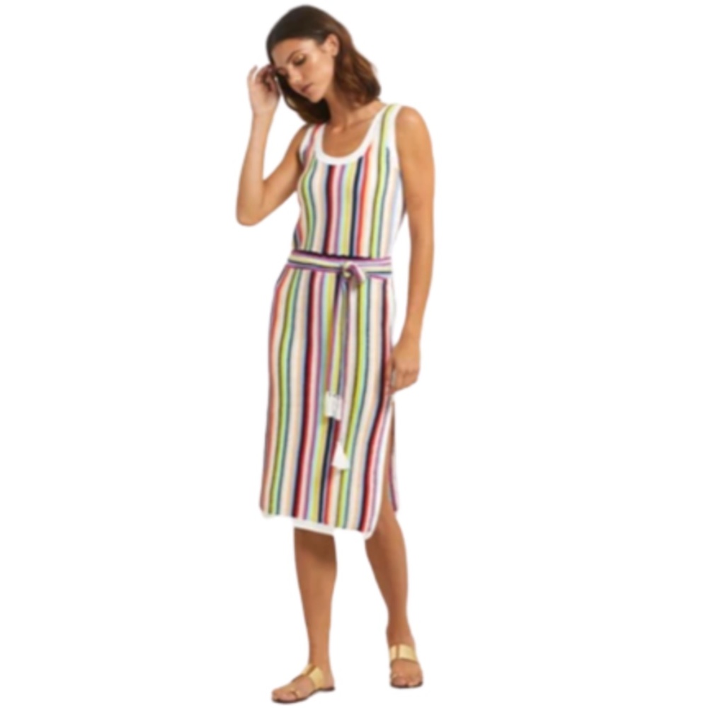 Marie Oliver Multicolor Striped Midi Dress